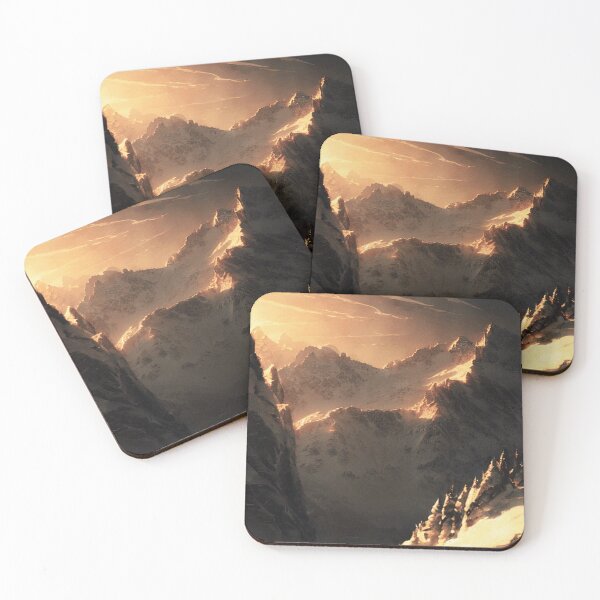 Item preview, Mountains in Winter Morning Landscape | Vintage Landscape | Landscape Artwork | Realistic Landscape Art | Vintage Art designed and sold by UnhingedBird.