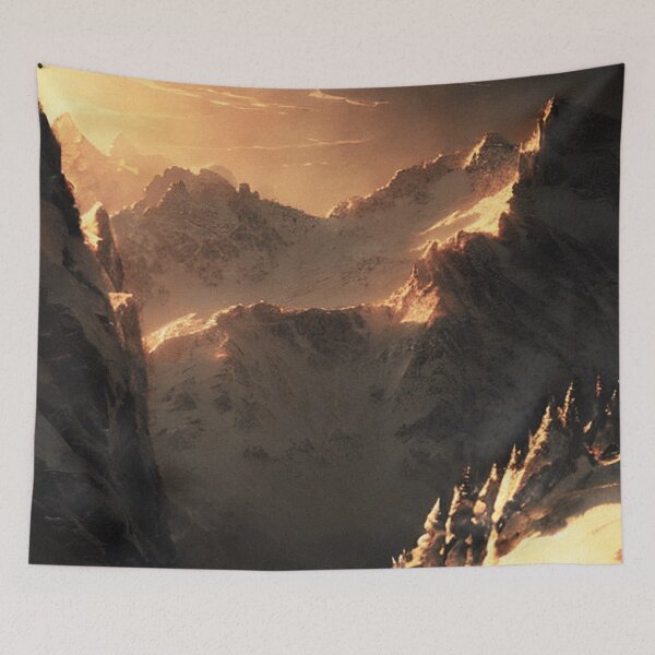Item preview, Mountains in Winter Morning Landscape | Vintage Landscape | Landscape Artwork | Realistic Landscape Art | Vintage Art designed and sold by UnhingedBird.