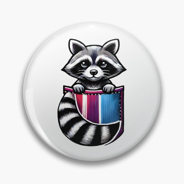 Item preview, Adorable Raccoon Pocket Design - Cute Wildlife Illustration for Animal Lovers designed and sold by DrawHandArt.