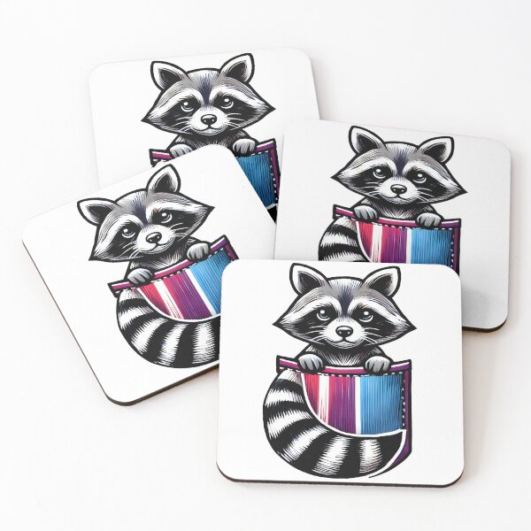 Item preview, Adorable Raccoon Pocket Design - Cute Wildlife Illustration for Animal Lovers designed and sold by DrawHandArt.