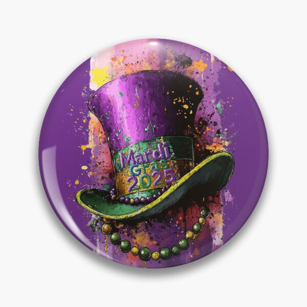 Item preview, Vibrant Mardi Gras 2025 Hat with Beads and Festive Colors designed and sold by bAIryBarn.