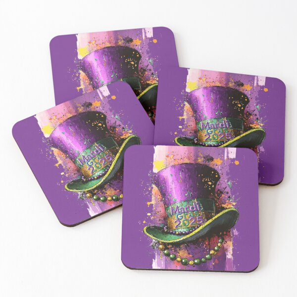 Item preview, Vibrant Mardi Gras 2025 Hat with Beads and Festive Colors designed and sold by bAIryBarn.
