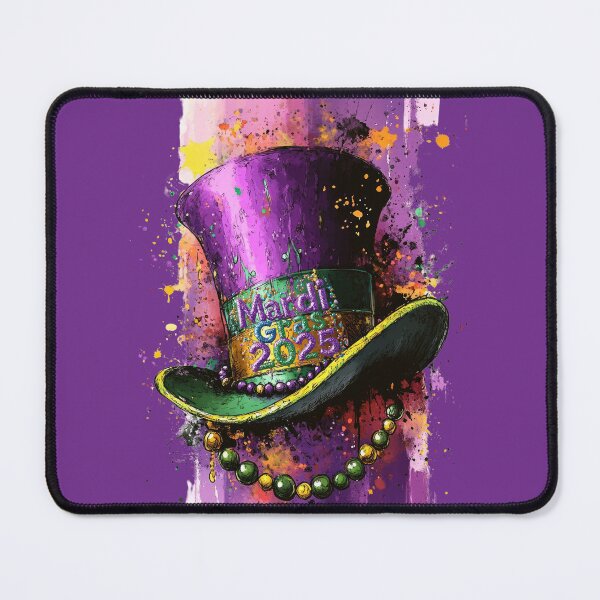 Item preview, Vibrant Mardi Gras 2025 Hat with Beads and Festive Colors designed and sold by bAIryBarn.
