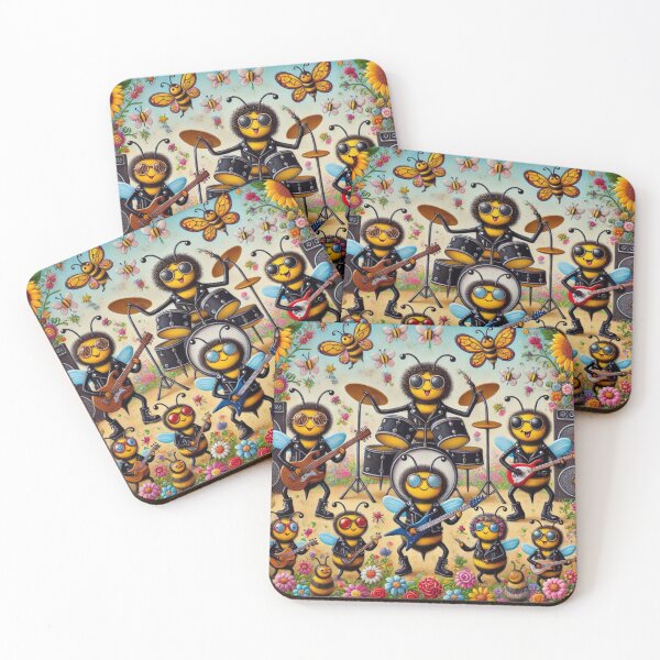 Item preview, Cute Bees Metal Music Concert designed and sold by Dogandesighn.