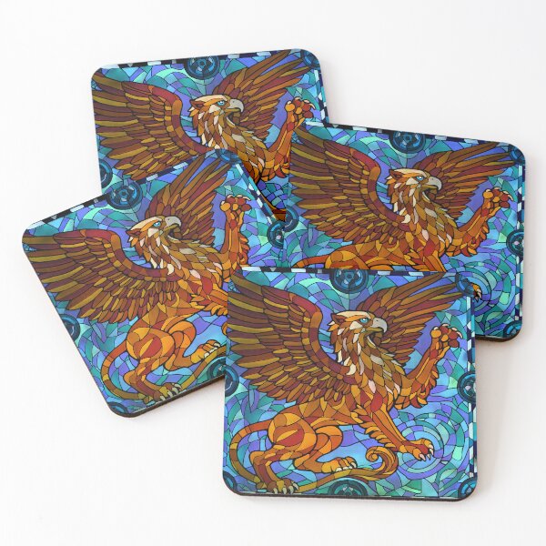 Item preview, Stained glass griffin designed and sold by SpectrumShine.