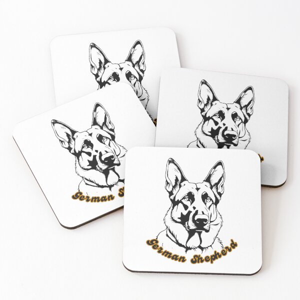 Item preview, Loyal German Shepherd Dog Portrait in Black and White designed and sold by Paws and Ink Art.