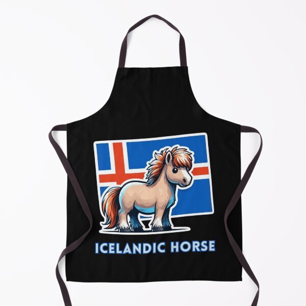 Item preview, Icelandic Horse with Icelandic Flag illustration designed and sold by Psycho-Crazy.