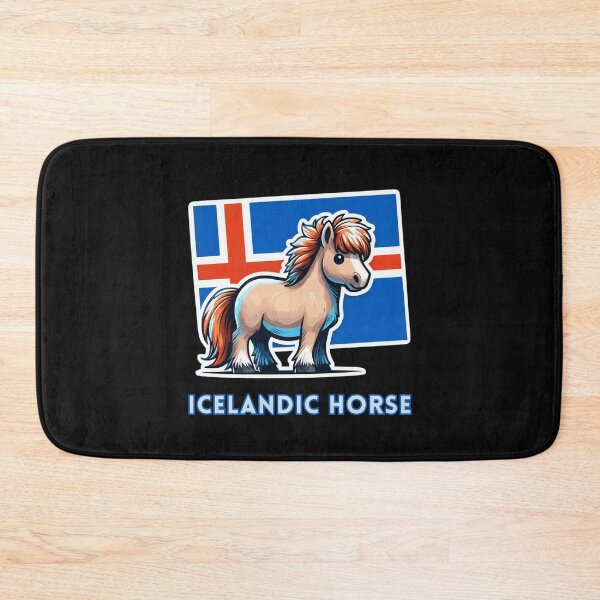Item preview, Icelandic Horse with Icelandic Flag illustration designed and sold by Psycho-Crazy.