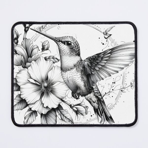 Item preview, Black and White Humming bird Pencil Drawing designed and sold by Pencil-Art.