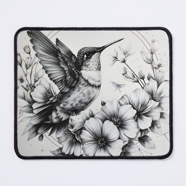 Item preview, Black and White Humming bird Pencil Drawing designed and sold by Pencil-Art.