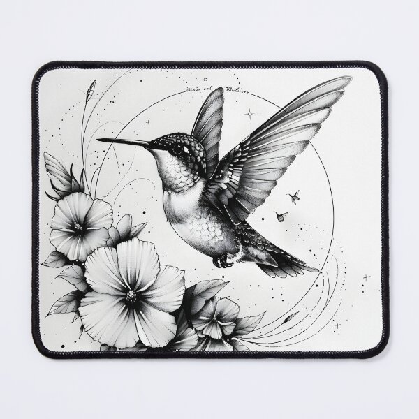 Item preview, Black and White Humming bird Pencil Drawing designed and sold by Pencil-Art.