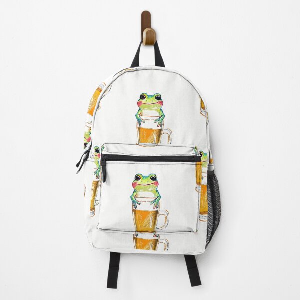 Item preview, Frog Hanging Over Glass Beer Ink Illustration designed and sold by ART ATTACK ZONE.