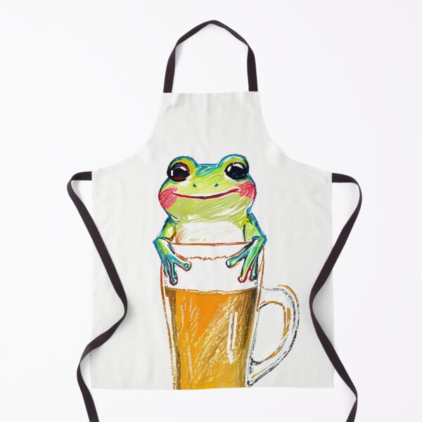 Item preview, Frog Hanging Over Glass Beer Ink Illustration designed and sold by ART ATTACK ZONE.