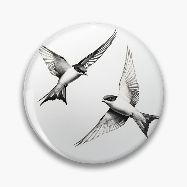 Item preview, Black and White Bird Pencil Drawing designed and sold by Pencil-Art.