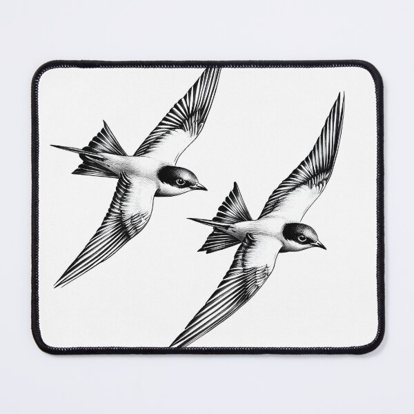 Item preview, Black and White Bird Pencil Drawing designed and sold by Pencil-Art.
