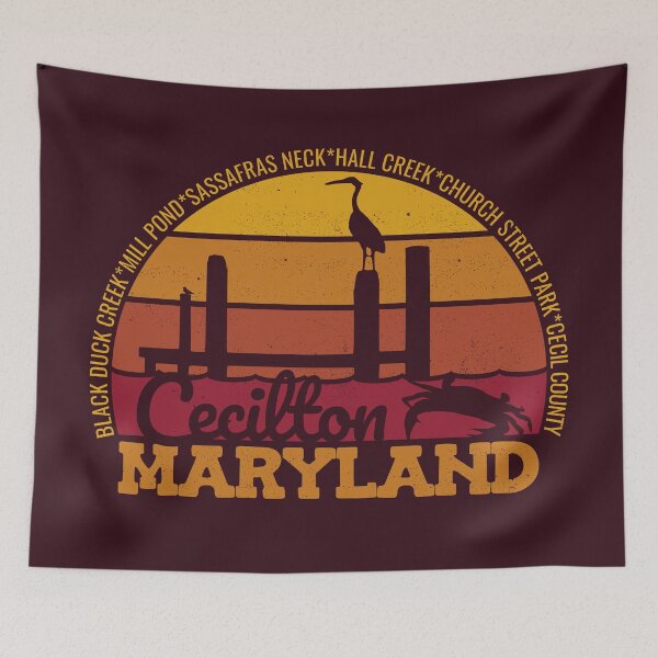 Item preview, Cecilton Maryland Sunset Retro Local Pride Logo designed and sold by CRHPOD20.