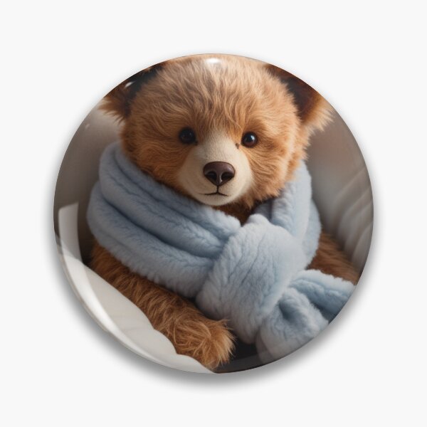 Item preview, Cozy Bear in Bed: Fluffy Scarf Charm designed and sold by DigiPKSahaMax.