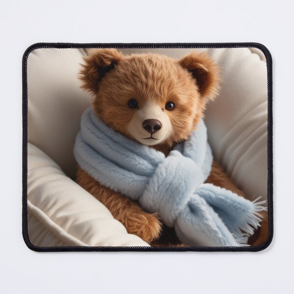 Item preview, Cozy Bear in Bed: Fluffy Scarf Charm designed and sold by DigiPKSahaMax.