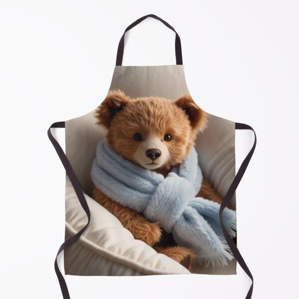 Item preview, Cozy Bear in Bed: Fluffy Scarf Charm designed and sold by DigiPKSahaMax.