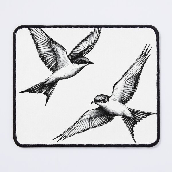 Item preview, Black and White Bird Pencil Drawing designed and sold by Pencil-Art.