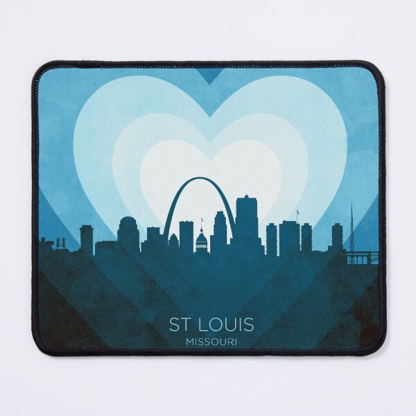 Item preview, St Louis Missouri Skyline Hearts Blue designed and sold by ArtPrints.