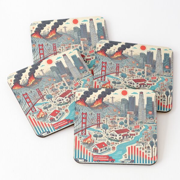 Item preview, Wildfires in Los Angeles: Causes and Environmental Impact Infographic" designed and sold by DODObakr.