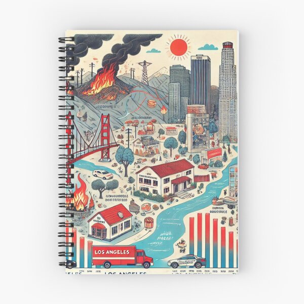 Item preview, Wildfires in Los Angeles: Causes and Environmental Impact Infographic" designed and sold by DODObakr.
