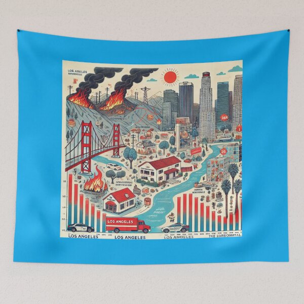 Item preview, Wildfires in Los Angeles: Causes and Environmental Impact Infographic" designed and sold by DODObakr.