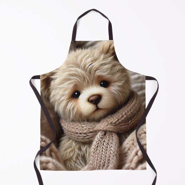 Item preview, little bear in bed with a fluffy scarf designed and sold by DigiPKSahaMax.