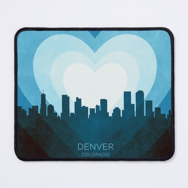 Item preview, Denver Colorado Skyline Hearts Blue designed and sold by ArtPrints.