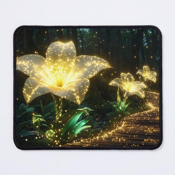 Item preview, Enchanted Forest Path with Radiant Golden Flowers designed and sold by Cris888.