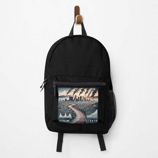 Item preview, Los Angeles skyline blending with smoke and flames designed and sold by DODObakr.
