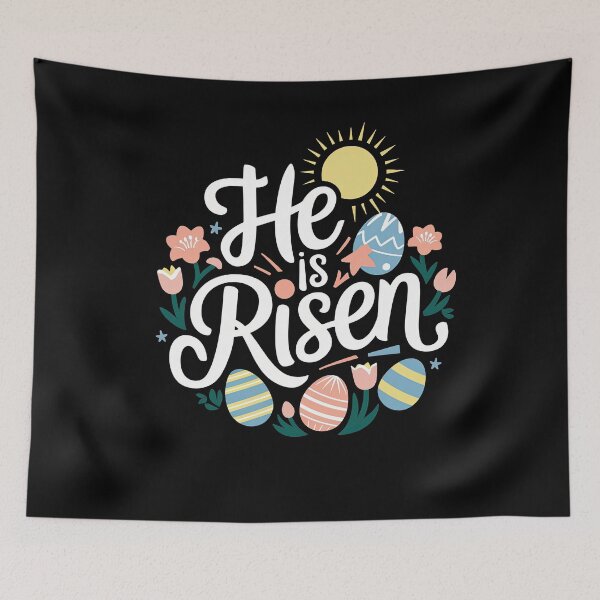 Item preview, He is Risen Easter Cross Christian Faith Easter Sunday designed and sold by Hananiah Merch.