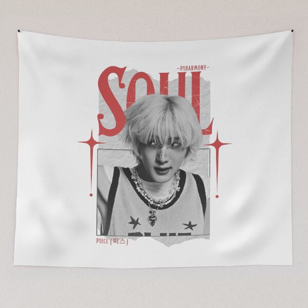 Item preview, P1Harmony Soul Scrapbook Collage Design in Black & Red designed and sold by HELL0WBELLO.