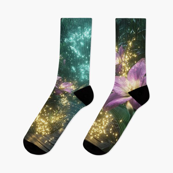 Item preview, Magical Path with Glowing Purple Flowers designed and sold by Cris888.