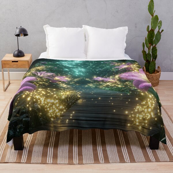 Item preview, Magical Path with Glowing Purple Flowers designed and sold by Cris888.