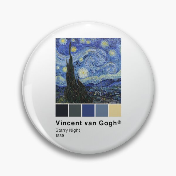 Artikelvorschau, Van Gogh „Sternennacht“ Pantone Farbmuster, Kunst Gemälde Kunstgeschichte entworfen und verkauft von Lemon-y-Shark.