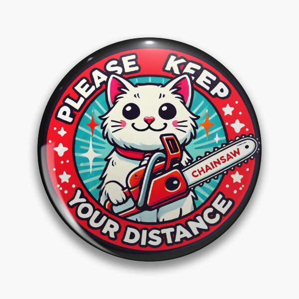 Item preview, Funny Cat Chainsaw - Please Keep Your Distance Humor designed and sold by DrawHandArt.