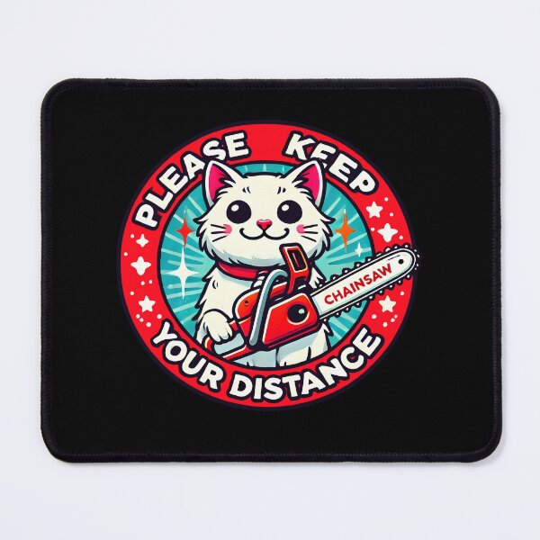 Item preview, Funny Cat Chainsaw - Please Keep Your Distance Humor designed and sold by DrawHandArt.
