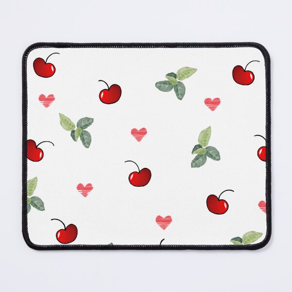 Item preview, Cherry and Leaf Pattern with Red Hearts designed and sold by Mystify-.
