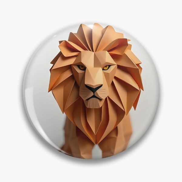 Item preview, lion in origami style designed and sold by Zazeyy.