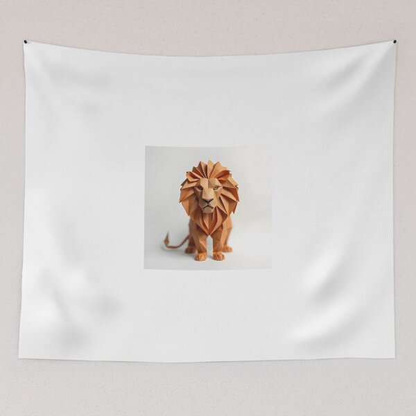 Item preview, lion in origami style designed and sold by Zazeyy.