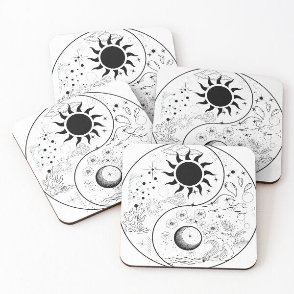 Item preview, Yin Yang Cosmic Harmony: Sun and Moon Celestial Art designed and sold by cosmiccircles01.