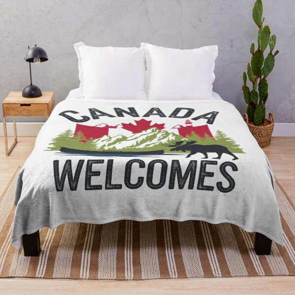 Item preview, Mapa de la bandera de Canadá con la bienvenida a Ottawa, Toronto, Vancouver y Niágara designed and sold by AnimalsDH305.