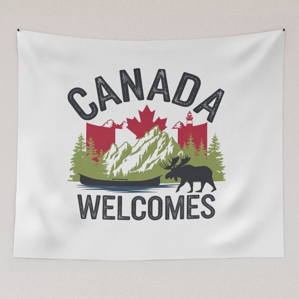 Aperçu de l'œuvre Carte des drapeaux du Canada à Ottawa, Toronto, Vancouver et Niagara créée et vendue par AnimalsDH305.