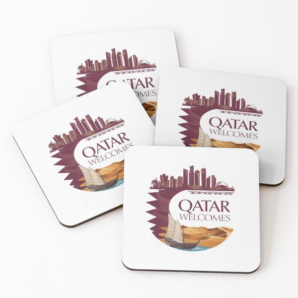 Item preview, Qatar Welcomes Flag Map Doha, Persian  designed and sold by AnimalsDH305.