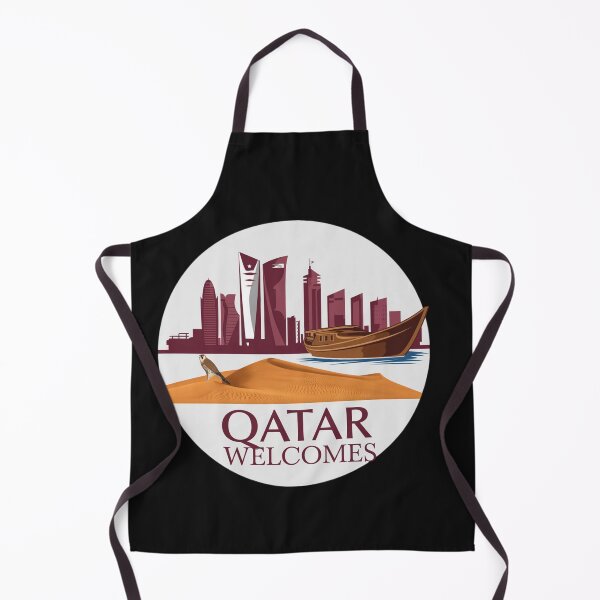 Item preview, Qatar Welcomes Flag Map Doha, Persian designed and sold by AnimalsDH305.