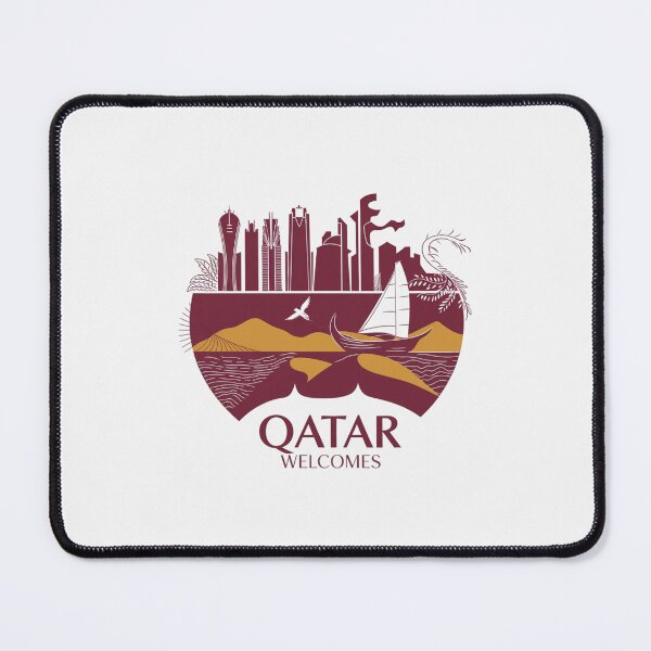 Item preview, Qatar Welcomes Flag Map Doha, Persian designed and sold by AnimalsDH305.