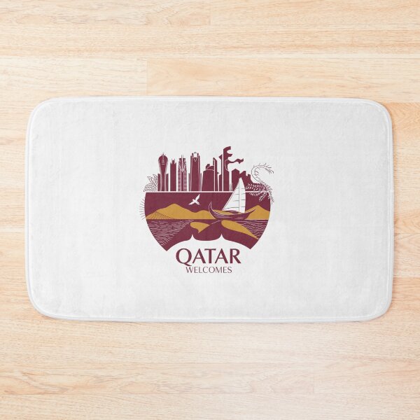 Item preview, Qatar Welcomes Flag Map Doha, Persian  designed and sold by AnimalsDH305.