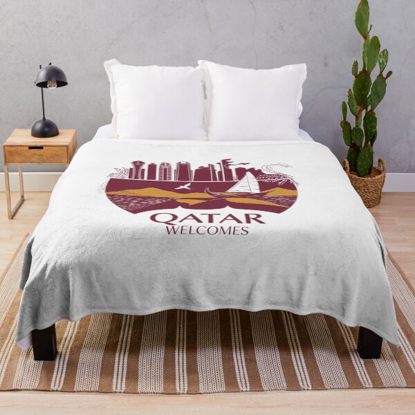 Item preview, Qatar Welcomes Flag Map Doha, Persian  designed and sold by AnimalsDH305.